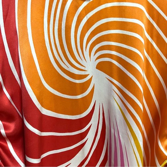 Vera by Scoop Beach 100% Silk Tunic Retro Multicolor One Size Resort Vacation - Picture 8 of 9